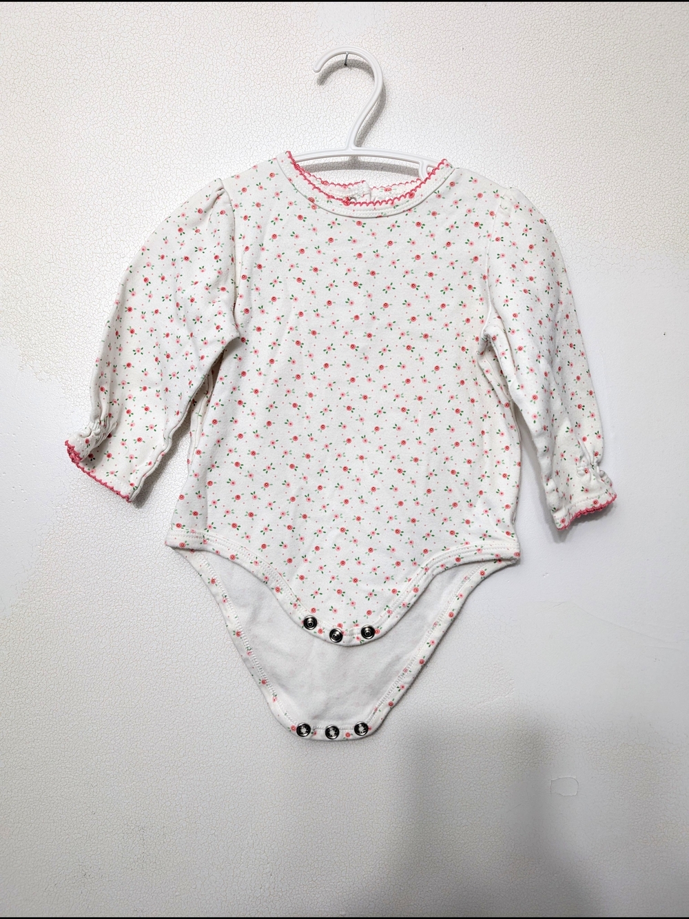 Mary Engelbreit's White Body With Pink Floral Print 12 M